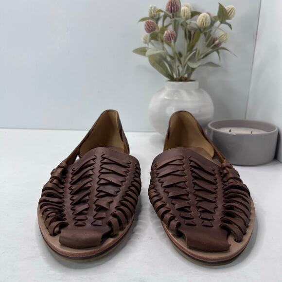 Nisolo Huarache Woven Leather Sandal Slip On Leather Brandy Men 11.5 NWOB - Picture 2 of 9